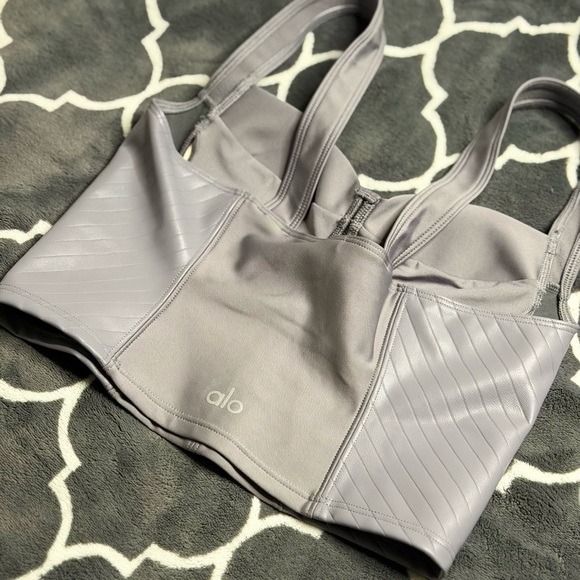 Elegant Gray Women's Bustier Top - Picture 2 of 2